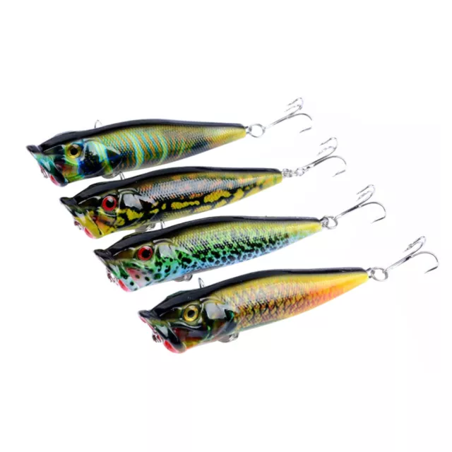 4 Pcs Fishing Lures Colorful Painted Baits Artificial Floating Fishing Lures