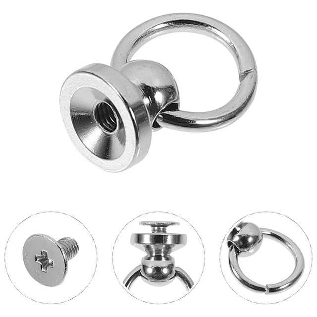 12 Pcs DIY Buckle Luggage Ring Brass Rivets Nail Stud Screw Post Head Buttons