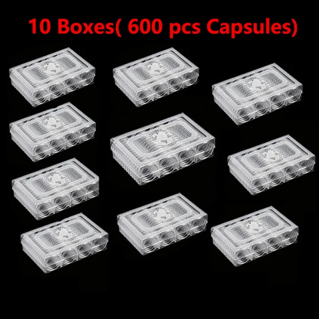 60-600pcs 40mm Clear Plastic Coin Capsules Coin Case Holder Storage Container UK