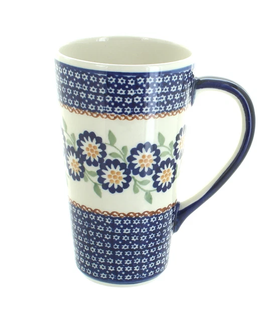 Blue Rose Polish Pottery Peach Blossom Large Coffee Mug