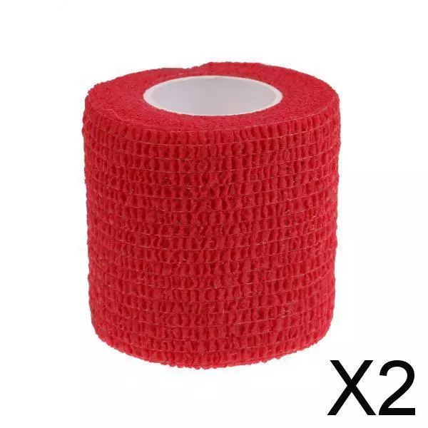 2X 5cm First Aid Sports Ankle Care Stretch Self Adhesive Bandage Red