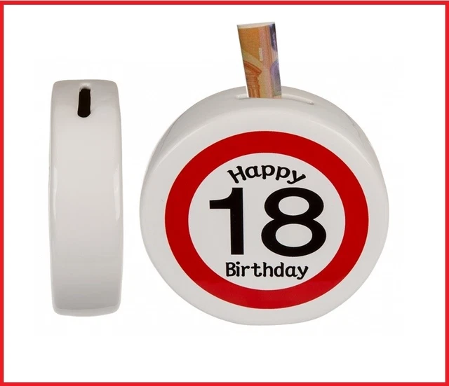 Keramik Sparschwein Happy Birthday - Geburtstags Spardose 8,8cm