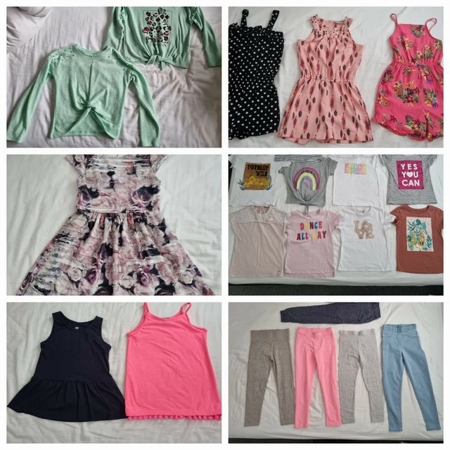 Girl's Age 8 Summer Clothes Bundle Leggings Shorts Tops Playsuit Dress Jumper