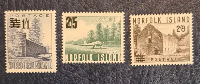 Norfolk Island, 1960 Surcharges. SG 37-9 Unmounted Mint MNH a5p48