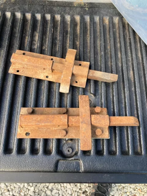 Heavy Duty Cast Iron Sliding Door Latch Safety Gate Bolt Lock Shed Barn Hardware
