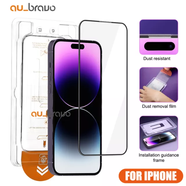 2x Tempered Glass Screen Protector Full For iPhone 15 14 Pro Max 13 12 11 Xs XR