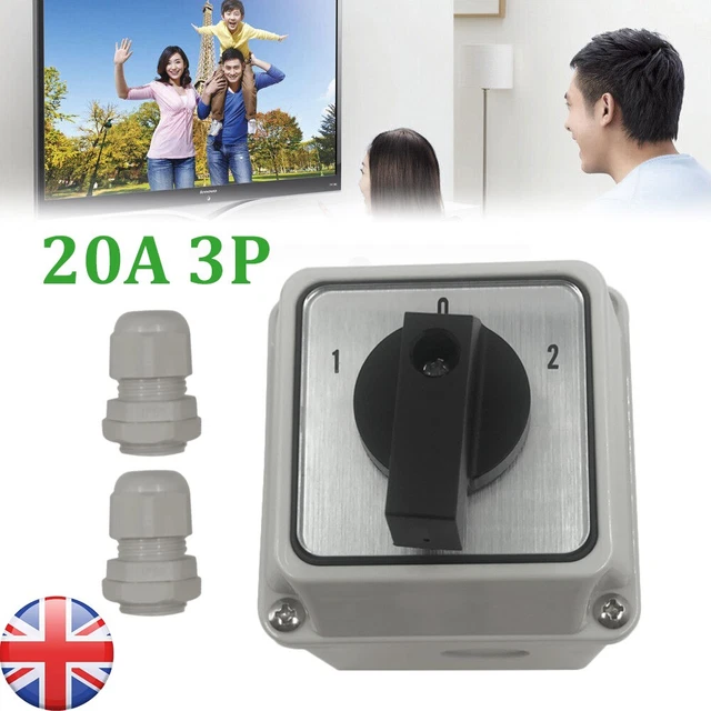 ROTARY CAM CHANGEOVER Switch 660V 20A 3 Position Rotary Selector ...