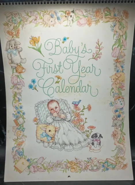 Vtg  Current Babys First Year Calendar Keepsake Unisex Unused Undated W/Stickers