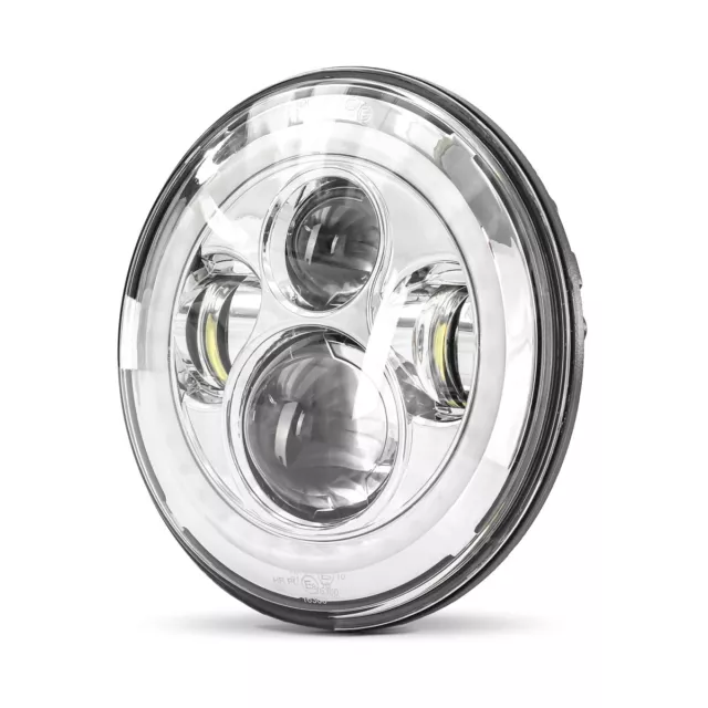 LED Scheinwerfer 7" für Harley Davidson mit E-Prüfzeichen DRL Craftride FS7 chr