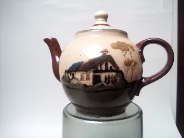Honiton Pottery Collard  Cottage Ware Tea Pot Tube lined   11.5 cm  c1920