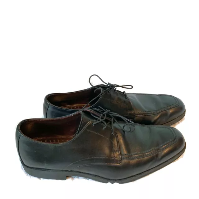 ALLEN EDMONDS MENS 10.5 D Oxford Black Leather Moc Toe Derby Shoe $44. ...