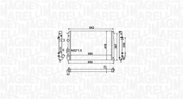 Motorkühler Wasserkühler MAGNETI MARELLI 350213159100 für RENAULT SCÉNIC 1 JA0