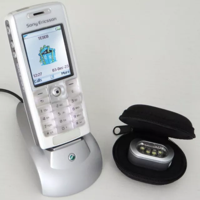 Sony Ericsson Vintage T630 Mobile Phone with Plug-in Flash, Desk Stand & Charger
