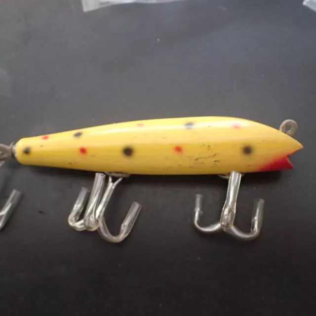 CREEK CHUB DARTER Vintage Wood Fishing Lure, Yellow Black Red Spotted Color  $21.99 - PicClick
