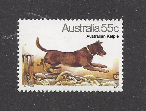 Art Body Portrait Postage Stamp AUSTRALIAN KELPIE CATTLE DOG Australia 1980 MNH