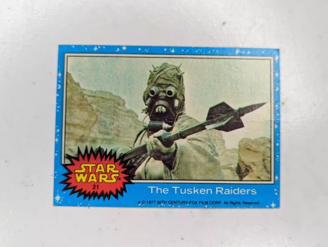 1977 Topps Star Wars Blue Series 1 Card #21 The Tusken Raiders