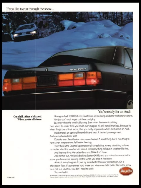 1986 Audi 5000 CS Turbo Quattro car photo print ad-VTG Man Cave Garage Decor