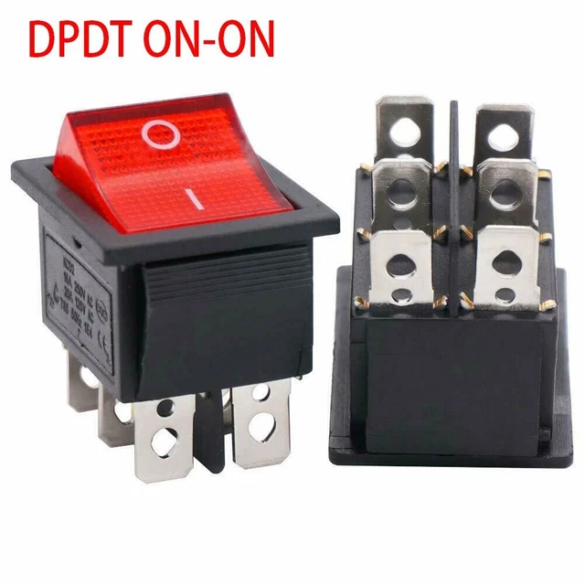 Taiss 5 pezzi interruttore a bilanciere 3 posizioni DPDT ON/OFF/ON 6