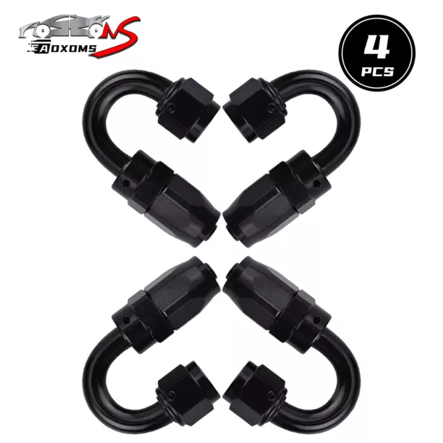 4Pcs 6AN 8AN 10AN 12AN 16AN Swivel Oil Fuel Air Gas Line Hose End Fitting 180°