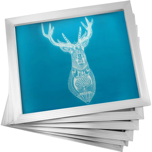 6 Pieces 18"x20" Aluminum Silk Screen Printing Frames With White 160 Count Mesh