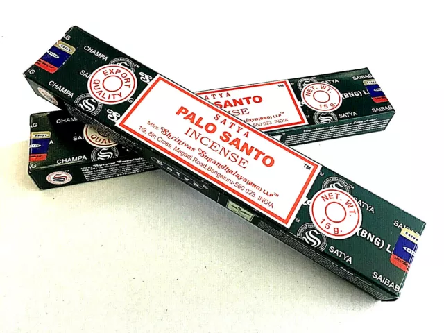 INCENSO PALO SANTO SATYA 2 confezioni da 15 grammi bastoncini incensi indiani