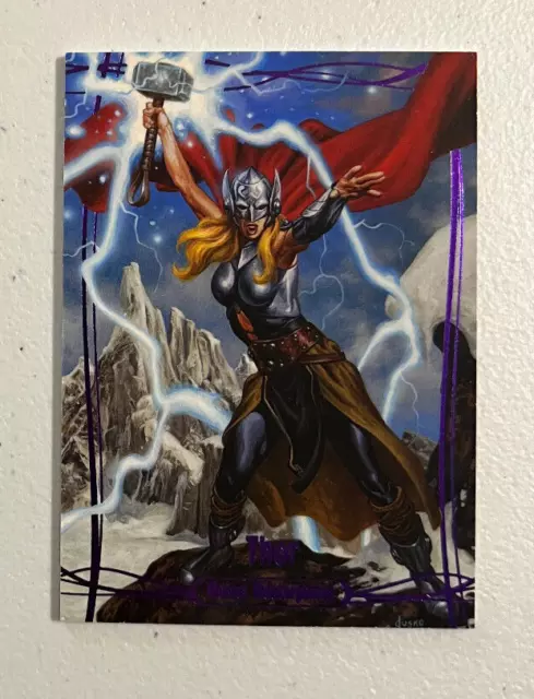2015 UD Marvel Masterpieces Jane Foster Thor Epic Purple Foil #100/199 Card