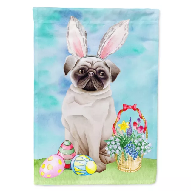 Carolines Treasures Ck1375gf Pug Easter Bunny Flag Garden Size  Small Multicolor