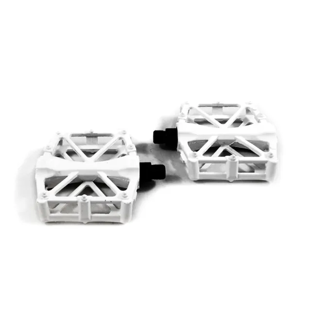 9/16" Bike Bicycle Sport Pedals NonSlip Metal Mountain Cycling Riding White