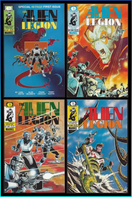 Alien Legion #1 2 3 4 (1984) Set 1St Appearance Optioned Warner Bros Epic Vf/Nm