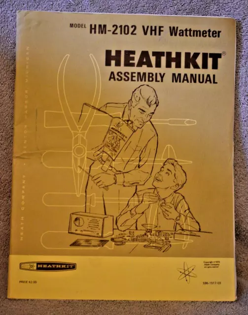 Manual de montaje original Heathkit para el medidor de potencia VHF RF HM-2102