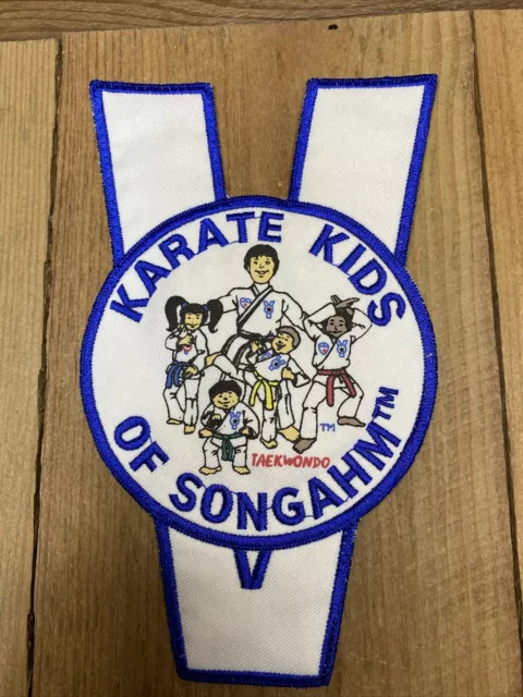 Original Vintage Sew On Embroidered Patch "Karate Kids Of Songahm" Taekwondo 4x7