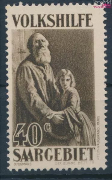 Briefmarken Saarland 1928 Mi 128 mit Falz Kunst (10214992