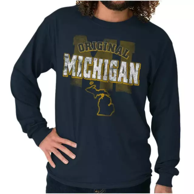 Michigan Original Hometown Vacation Gift MI Long Sleeve Tshirt for Men or Women