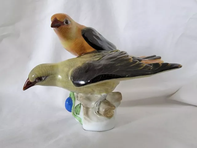 Herend Porcelain Large European Hawfinch Bird Figurine