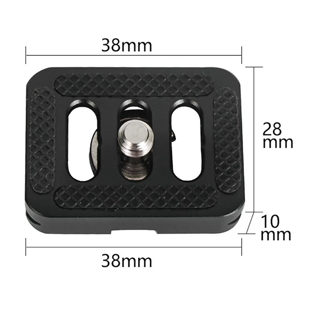 Piastra di rilascio per treppiede con teste a sfera C-10, C-10X, E-10, E-20 e per D1T8 3