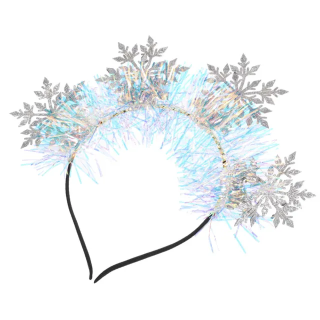 Latte Art Christmas Headband Snowflake Silver Women's Glitter Hairbands