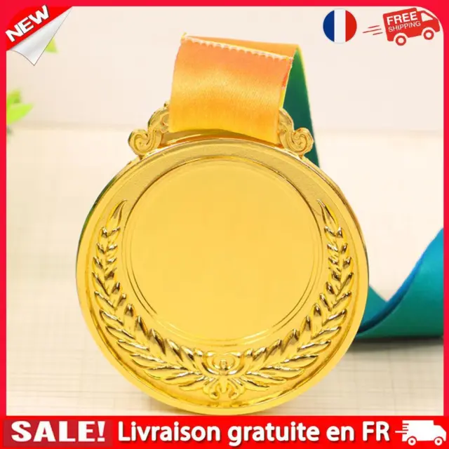 2 Inches Gold Prize with Neck Ribbon Round for Competitions Party (Gold)
