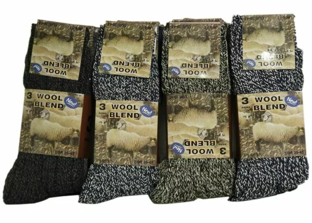 Mens Thick Heavy Duty Wool Blend Work Hiking Boot Socks Winter Warm Thermal Lot