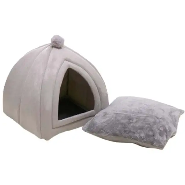 Pet Cat Bed Home Collapsible Tent Soft Winter Dog Bed Yurt Shaped Dog Kennel Sma