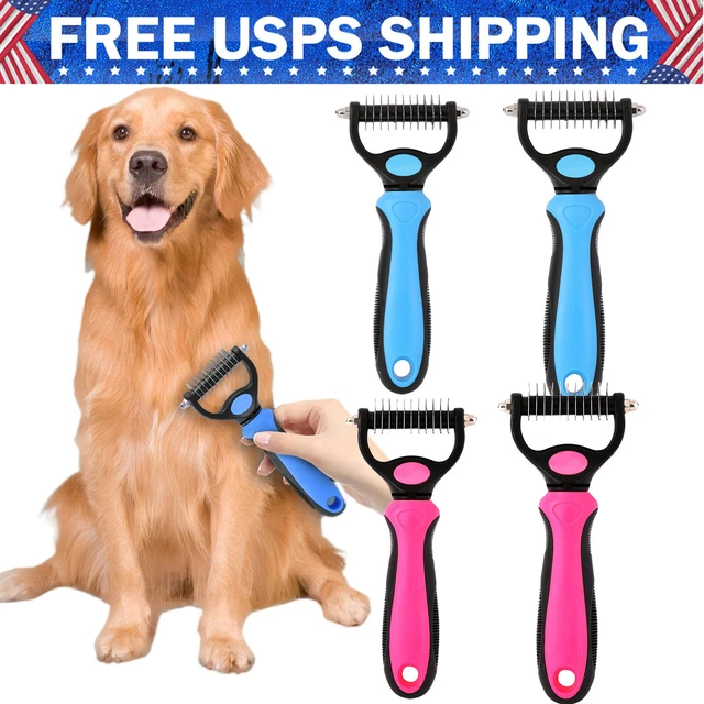 Pet Grooming Brush 2 Sided Dog Shedding Brush Undercoat Rake Pet Grooming Tool
