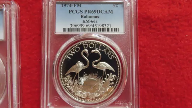 Bahamas 1975-FM   $2 Two  Dollars Sterling  Silver  PCGS PR69DCAM    km66a