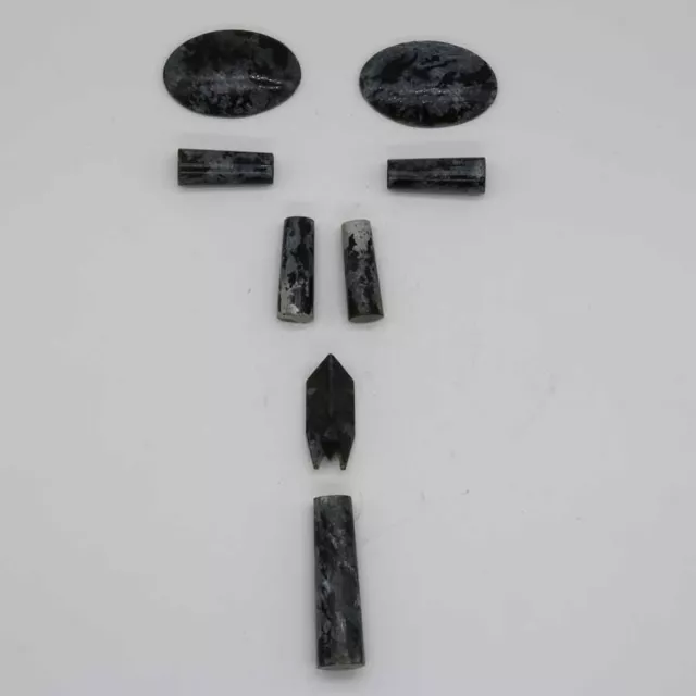 8pcs Chinese Oriental culture ,made carved jade black face cover C582