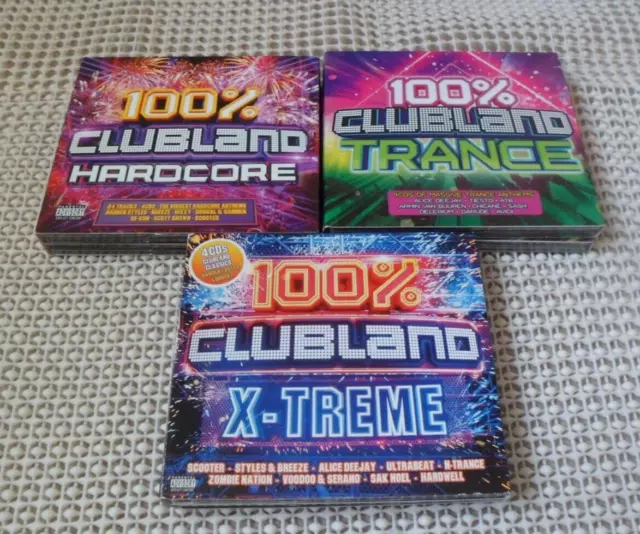 Clubland 100% X-Treme , Trance , Hardcore Bundle     Cd