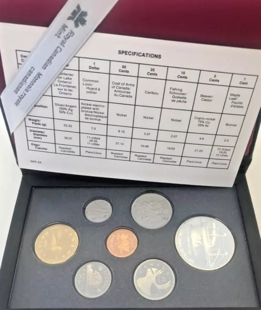 ROYAL CANADIAN POSTFRISCH 1991 KANADA 7 MÜNZEN PRESTIGE SILBERDOLLAR PROOF SET Neuwertig