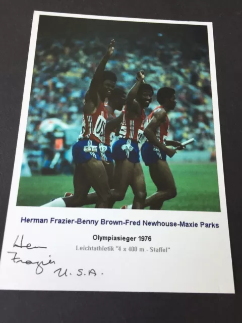 HERMAN FRAZIER Olympiasieger 1976 (4 x 400 m) signed Foto 10 x 14 Autogramm