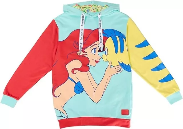 Loungefly The Little Mermaid 35TH Anniversary Ariel and Flounder Hoodie - Small