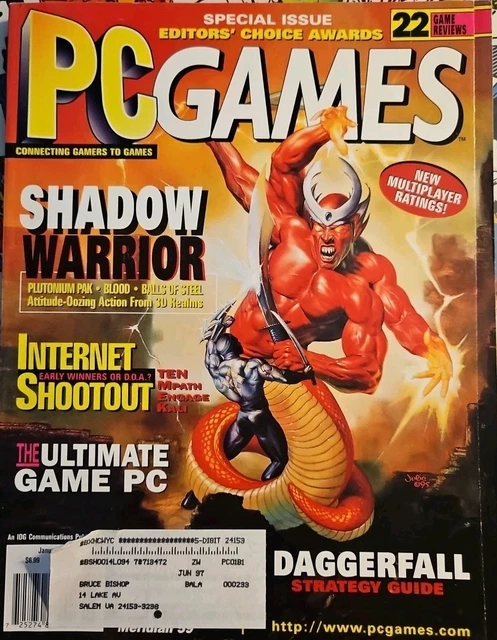 VINTAGE PC GAMES Computer Game Magazine January 1997 Daggerfall ...