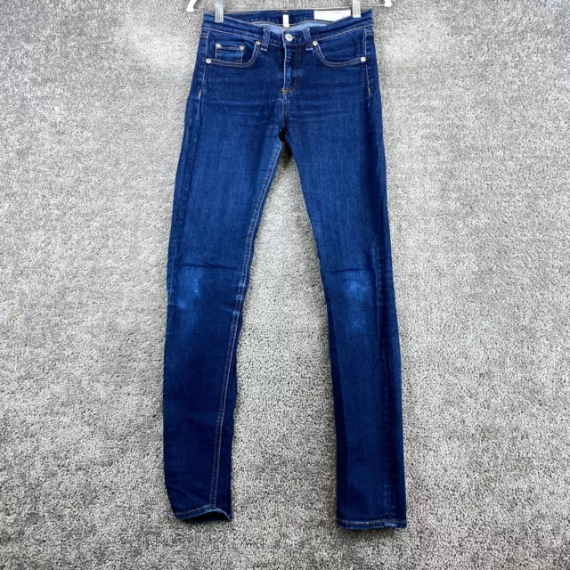 Rag & Bone Skinny Leg Denim Jeans Women's 27 Blue Heritage Dark Wash Low Rise