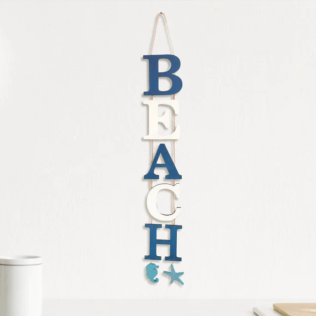 Placca da appendere splendidamente fai da te spiaggia legno pesce pesce ornamento nautico robusto