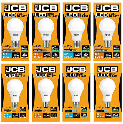 LED GLS JCB Ampoules 6w=40w 10w=60w 15w=100W Chaud Refroidir, Jour Es BC Vis